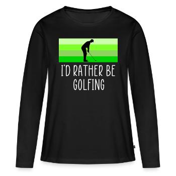 Plutôt jouer au golf - T-shirt manches longues Premium bio Femme - noir - Devant - Julia (174cm)