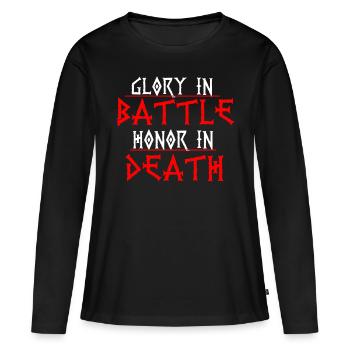 Citation de Battle Viking - T-shirt manches longues Premium bio Femme - noir - Devant - Julia (174cm)