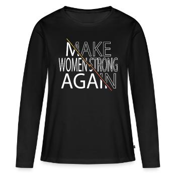 present typography activists woman political - Frauen Premium Bio Langarmshirt - Schwarz - Vorne - Julia (174cm)