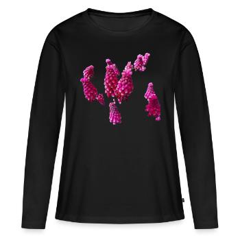 Fleurs,Fleur,Printemps,Fleurs,Jacinthes - T-shirt manches longues Premium bio Femme - noir - Devant - Julia (174cm)