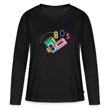 Eighties - Women's Premium Organic Long Sleeve Shirt - black - Front - Julia (174cm)