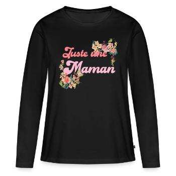 Nur eine groovige Retro-Mama - Frauen Premium Bio Langarmshirt - Schwarz - Vorne - Julia (174cm)