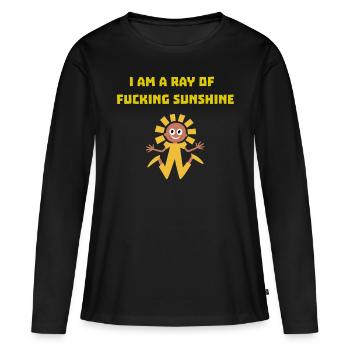 t-shirt Je suis un rayon de soleil - T-shirt manches longues Premium bio Femme - noir - Devant - Julia (174cm)