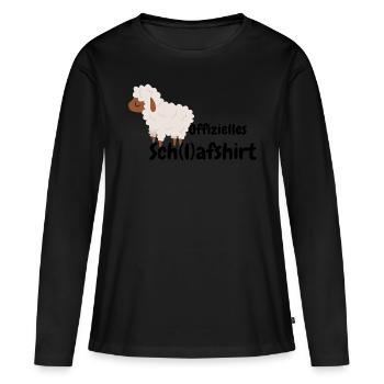 Offizielles Schlafshirt mit Schaf - Frauen Premium Bio Langarmshirt - Schwarz - Vorne - Julia (174cm)