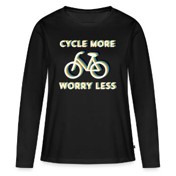 CYCLE MORE WORRY LESS FEMALE-BIKE - Women's bike - Women's Premium Organic Long Sleeve Shirt - black - Front - Julia (174cm)