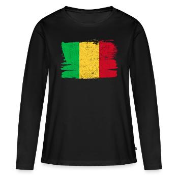 Drapeau du Mali Drapeau Paix Vintage - T-shirt manches longues Premium bio Femme - noir - Devant - Julia (174cm)