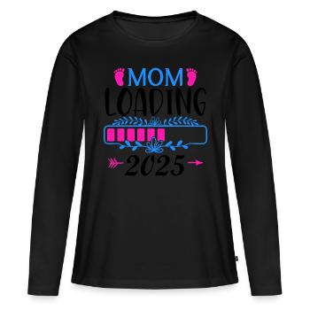 Mother 2025 loading, I will be a mother in 2025 - Women's Premium Organic Long Sleeve Shirt - black - Front - Julia (174cm)