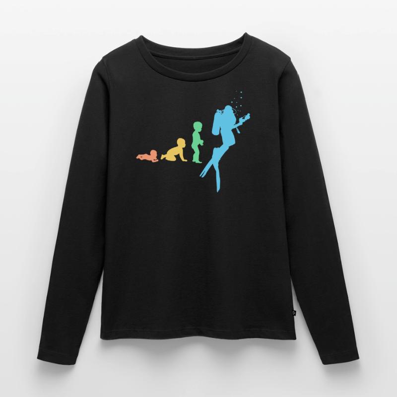 Evolution Diver Frauen Premium Bio Langarmshirt