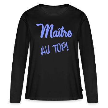 MASTER - Women's Premium Organic Long Sleeve Shirt - black - Front - Julia (174cm)