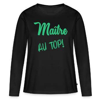 MASTER - Women's Premium Organic Long Sleeve Shirt - black - Front - Julia (174cm)