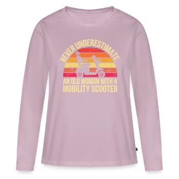 Stärke im Alter zeigen - Frauen Premium Bio Langarmshirt - Altrosa - Vorne - Julia (174cm)