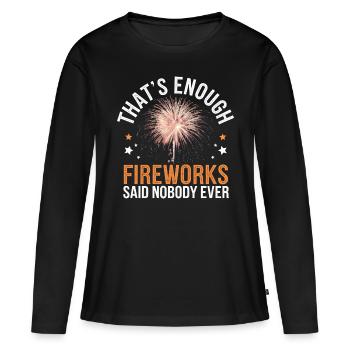 Pyrotechnie Feux d’artifice Pyrotechnie - T-shirt manches longues Premium bio Femme - noir - Devant - Julia (174cm)