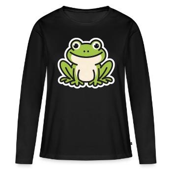 crapaud - T-shirt manches longues Premium bio Femme - noir - Devant - Julia (174cm)