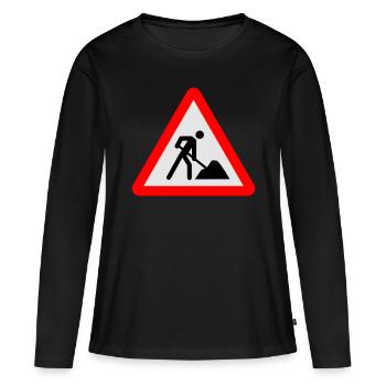 chantier - T-shirt manches longues Premium bio Femme - noir - Devant - Julia (174cm)