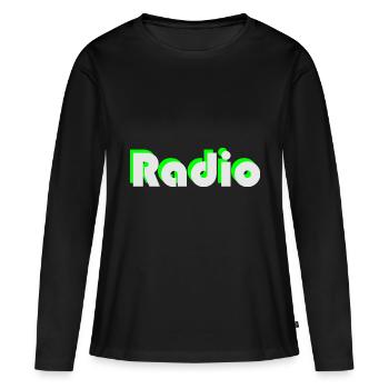 Radio - T-shirt manches longues Premium bio Femme - noir - Devant - Julia (174cm)