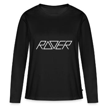 Logo Raver - T-shirt manches longues Premium bio Femme - noir - Devant - Julia (174cm)