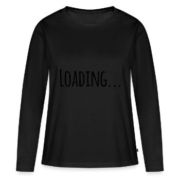 Laden... - Frauen Premium Bio Langarmshirt - Schwarz - Vorne - Julia (174cm)