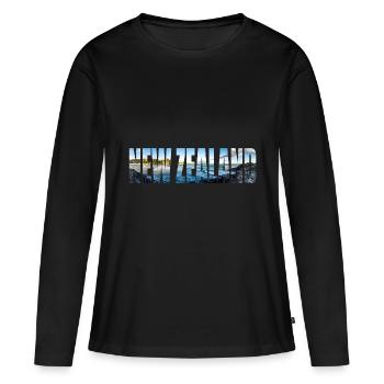 Neuseeland Geschenkidee Backpacker Work & Travel - Frauen Premium Bio Langarmshirt - Schwarz - Vorne - Julia (174cm)