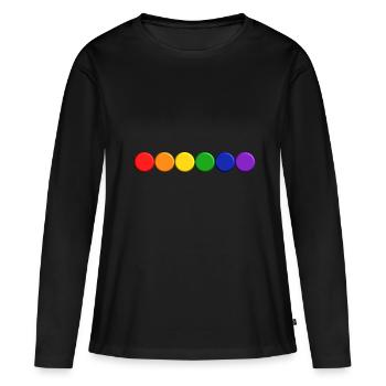 LGBT Dots 3D - Frauen Premium Bio Langarmshirt - Schwarz - Vorne - Julia (174cm)