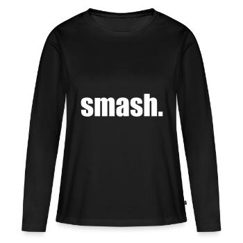 smash point w - T-shirt manches longues Premium bio Femme - noir - Devant - Julia (174cm)