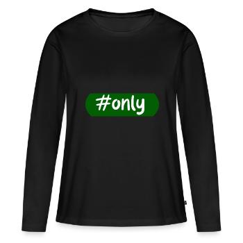 #Only, Hashtag, Einzigartig, Besonders, Social - Frauen Premium Bio Langarmshirt - Schwarz - Vorne - Julia (174cm)