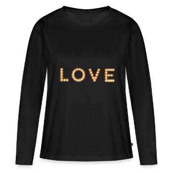 Amour et amour - T-shirt manches longues Premium bio Femme - noir - Devant - Julia (174cm)