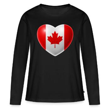 Coeur (Canada / Canada) - T-shirt manches longues Premium bio Femme - noir - Devant - Julia (174cm)