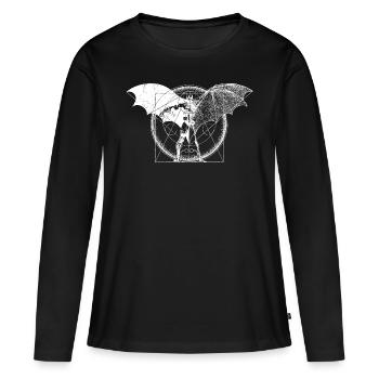Batman Dark blanc femme Tee Shirt - T-shirt manches longues Premium bio Femme - noir - Devant - Julia (174cm)