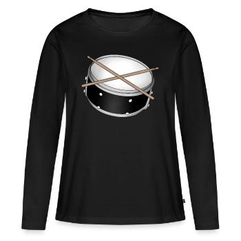 tambour - T-shirt manches longues Premium bio Femme - noir - Devant - Julia (174cm)
