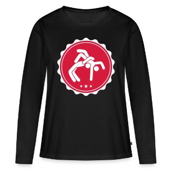 Lutte lutte - T-shirt manches longues Premium bio Femme - noir - Devant - Julia (174cm)