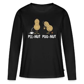 Pee Nut Poo Nut - Frauen Premium Bio Langarmshirt - Schwarz - Vorne - Julia (174cm)