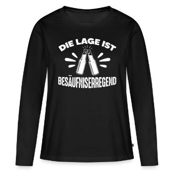 Die Lage Ist Besäufniserregend - Frauen Premium Bio Langarmshirt - Schwarz - Vorne - Julia (174cm)