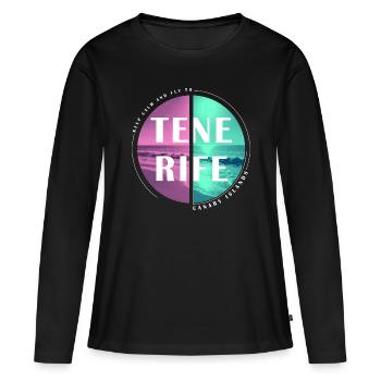 Tenerife Îles Canaries Îles Canaries Vacances d’été - T-shirt manches longues Premium bio Femme - noir - Devant - Julia (174cm)