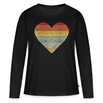 8bit Retro Florida Urlaub - Frauen Premium Bio Langarmshirt - Schwarz - Vorne - Julia (174cm)