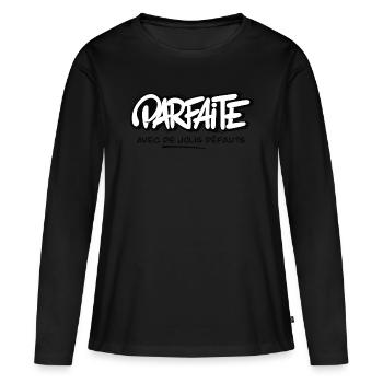 La femme parfaite - T-shirt manches longues Premium bio Femme - noir - Devant - Julia (174cm)
