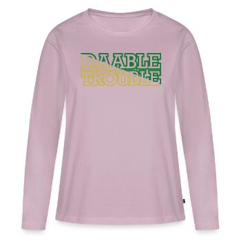 DAABLE TROUBLE Font - Frauen Premium Bio Langarmshirt - Altrosa - Vorne - Julia (174cm)
