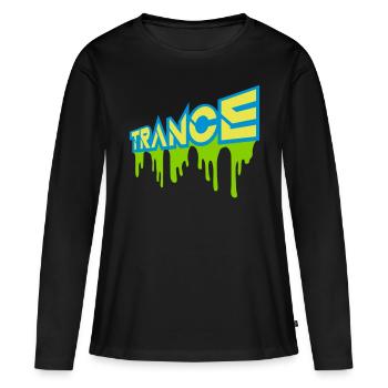 Trance Logo Club Techno - T-shirt manches longues Premium bio Femme - noir - Devant - Julia (174cm)
