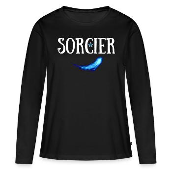 SORCIER JDR SORTILEGE - T-shirt manches longues Premium bio Femme - noir - Devant - Julia (174cm)