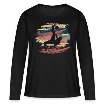 Football Footballeur Attaquant Garçons Coupe du Monde Hommes - T-shirt manches longues Premium bio Femme - noir - Devant - Julia (174cm)
