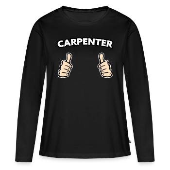 Zimmerer Handwerker Geschenkidee - Frauen Premium Bio Langarmshirt - Schwarz - Vorne - Julia (174cm)