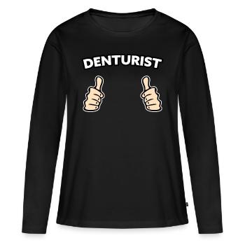 Zahntechniker Beruf Geschenkidee - Frauen Premium Bio Langarmshirt - Schwarz - Vorne - Julia (174cm)