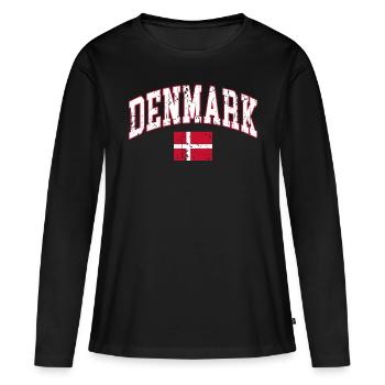 Danemark drapeau Danemark - T-shirt manches longues Premium bio Femme - noir - Devant - Julia (174cm)