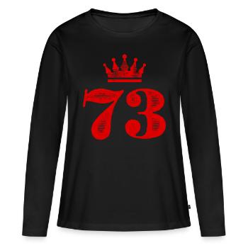 73 Figure de la couronne - T-shirt manches longues Premium bio Femme - noir - Devant - Julia (174cm)