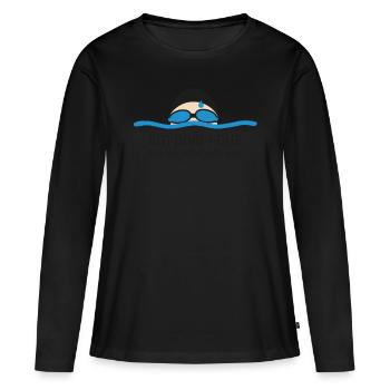 Nager - T-shirt manches longues Premium bio Femme - noir - Devant - Julia (174cm)