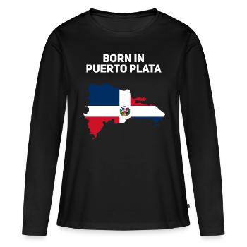République dominicaine - T-shirt manches longues Premium bio Femme - noir - Devant - Julia (174cm)