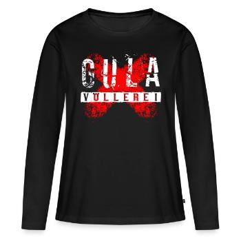 Gula - Gourmandise - T-shirt manches longues Premium bio Femme - noir - Devant - Julia (174cm)