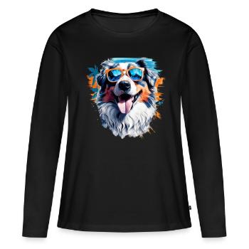 Australian Shepherd - Women's Premium Organic Long Sleeve Shirt - black - Front - Julia (174cm)
