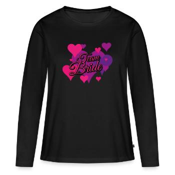 Team Bride - Frauen Premium Bio Langarmshirt - Schwarz - Vorne - Julia (174cm)