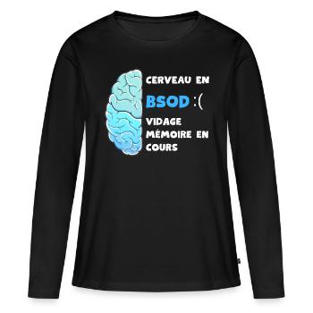 Vidage mémoire en cours. BSOD - T-shirt manches longues Premium bio Femme - noir - Devant - Julia (174cm)