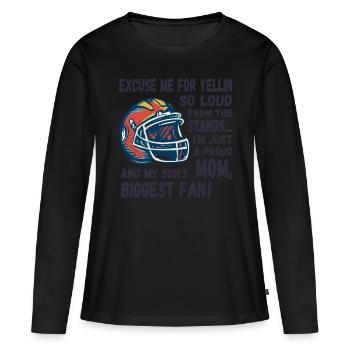 Désolé pour les cris forts, Football Mama - T-shirt manches longues Premium bio Femme - noir - Devant - Julia (174cm)